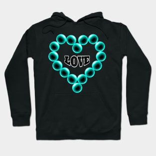 Love Heart in Turquoise Color Hoodie